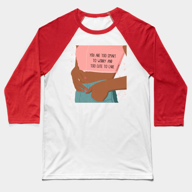 TOO SMART Baseball T-Shirt by The Cute Feminist